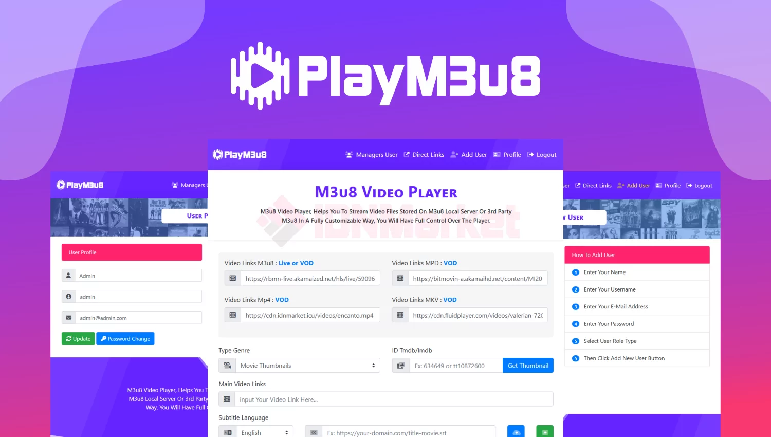 PlayM3u8 - Simple Video Player & Direct URL Shortener & Detection Multi Quality
