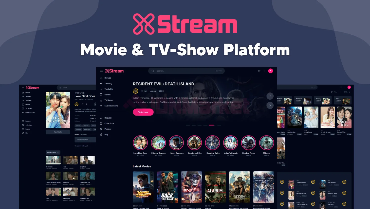 XStream - Movie And TV-Show Platform & Auto Embed, M3u8 & Live Broadcast
