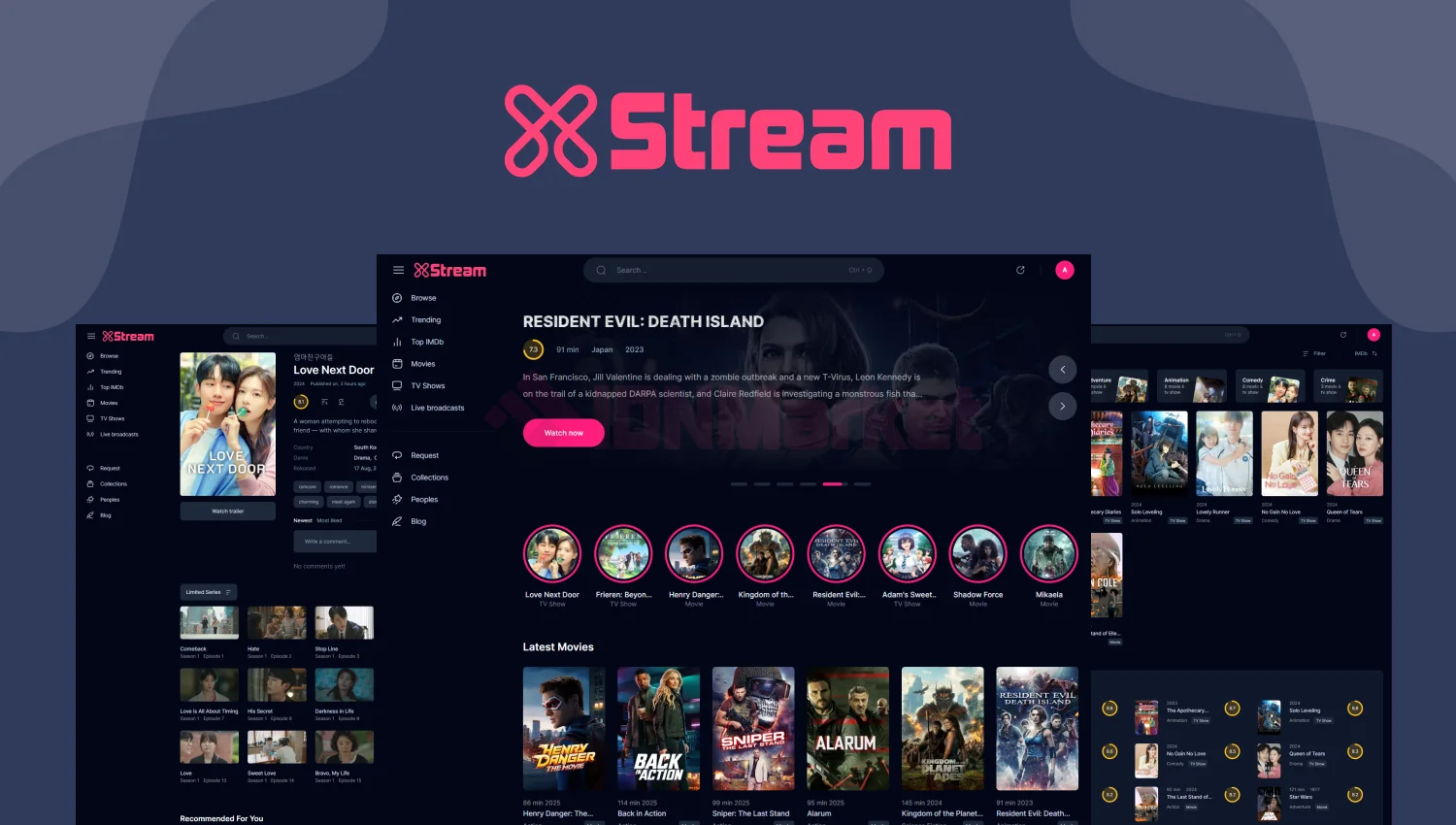 XStream - Movie And TV-Show Platform & Auto Embed, M3u8 & Live Broadcast
