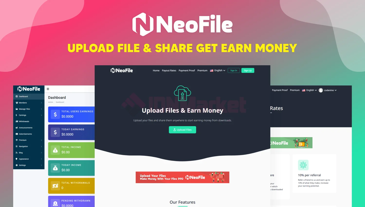 NeoFile - Upload File Sharing, Pay Per Download Platform